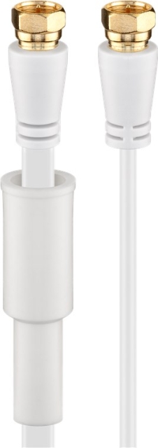 Goobay Platte SAT-antennekabel (80 dB), dubbel afgeschermd, weerbestendig verguld, F-stekker > F-stekker (volledig afgeschermd), 5 m