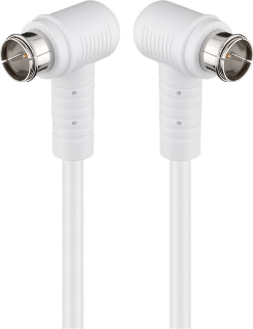 Goobay Schuine SAT-antennekabel (80 dB), dubbel afgeschermd F-stekker (quick) 90° > F-stekker (quick) 90° (volledig afgeschermd), 3.5 m