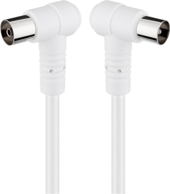 Goobay Schuine antennekabel (80 dB), dubbel afgeschermd coax-stekker 90° > coax-contrastekker 90° (volledig afgeschermd), 1.5 m