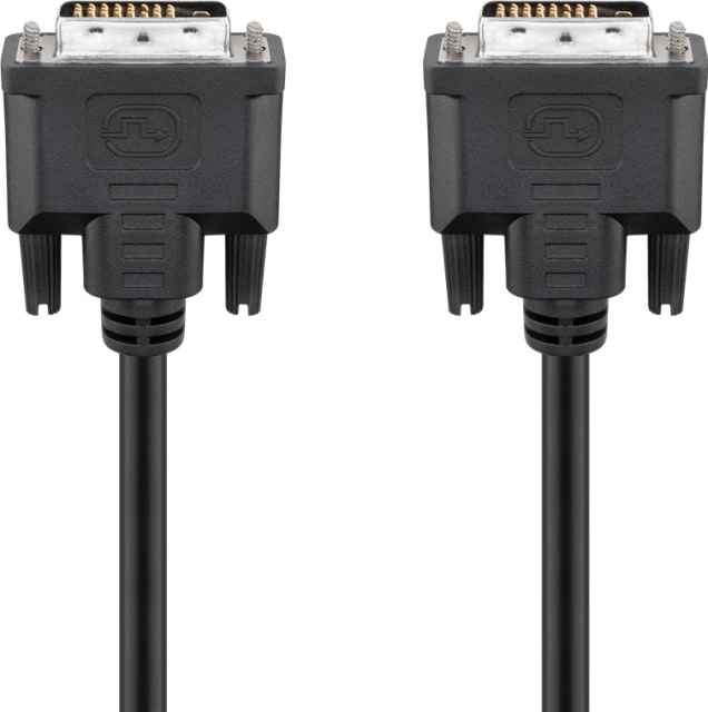Goobay DVI-D Full HD kabel Dual Link, Nikkel DVI-D-stekker Dual-Link (24+1 pinnen) > DVI-D-stekker Dual-Link (24+1 pinnen), 5 m