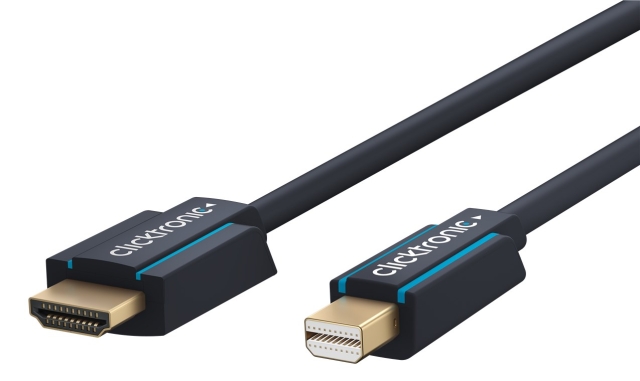ClickTronic Actieve mini DisplayPort™ naar HDMI™-adapterkabel premium kabel | 1x mini DisplayPort™ stekker >> 1x HDMI™ stekker | 1,0 m | UHD 4K @ 30 Hz