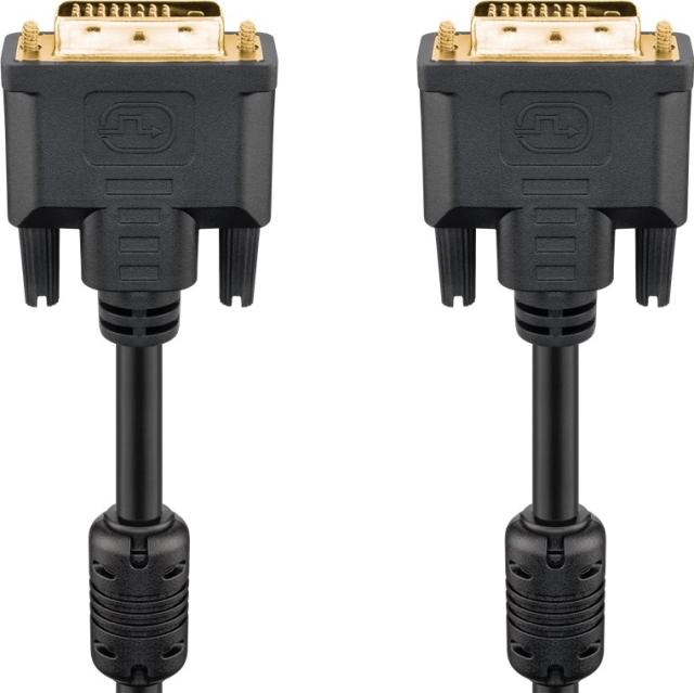 Goobay DVI-D Full HD kabel Dual Link, verguld DVI-D-stekker Dual-Link (24+1 pinnen) > DVI-D-stekker Dual-Link (24+1 pinnen), 5 m
