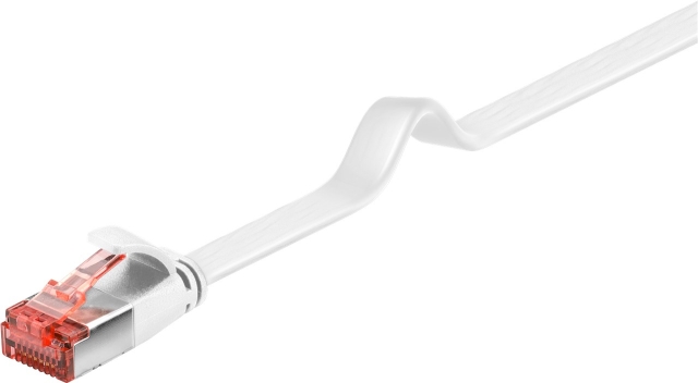 Goobay Platte CAT 6 netwerkkabel, U/FTP, wit koperen geleider (CU), 1.5 m