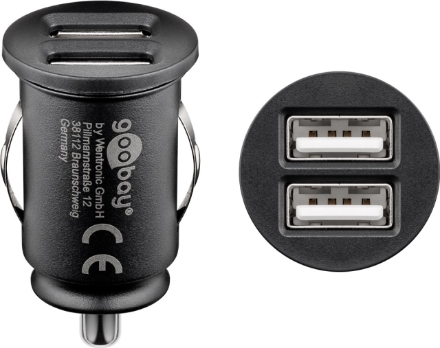 Goobay Dubbel USB-bilsladdare (12 W) 12 W max. 2,4 A (12/24 V) 2x USB