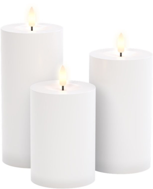 Goobay Set med 3 LED-ljus "Outdoor" med 10-knappars fjärrkontroll, för inomhus- och utomhusbruk (IP44), varmvitt (3000 K), batteridrift
