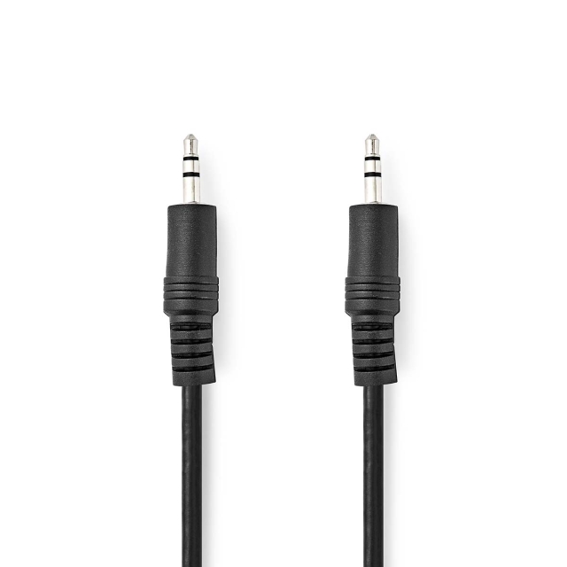 Nedis Stereo-Audiokabel | 3,5 mm Male | 3,5 mm Male | Vernikkeld | 2.00 m | Rond | Zwart | Label