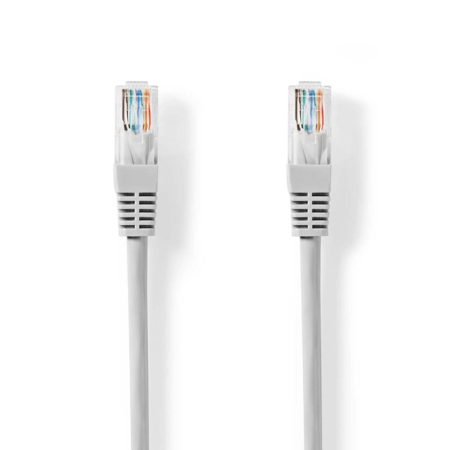 Nedis CAT5e Netwerkkabel | U/UTP | RJ45 Male | RJ45 Male | 15.0 m | Rond | PVC | Grijs | Label
