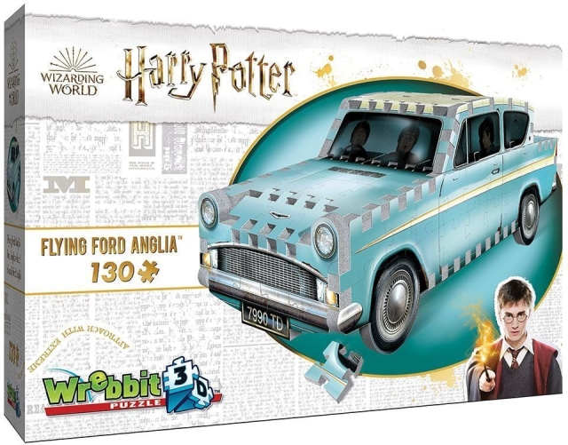 Wrebbit Flying Ford Anglia 3D-pussel, 130 bitar