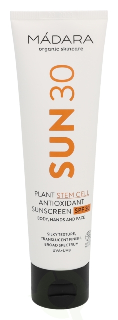 Madara Plant Stem Cell Antioxidant Sunscreen SPF30 100 ml Body, Hands & Face, All Skin Types
