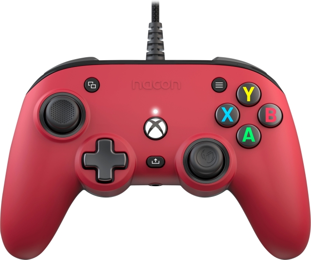 Nacon Pro Compact trådbunden spelkontroll, röd, Xbox / PC