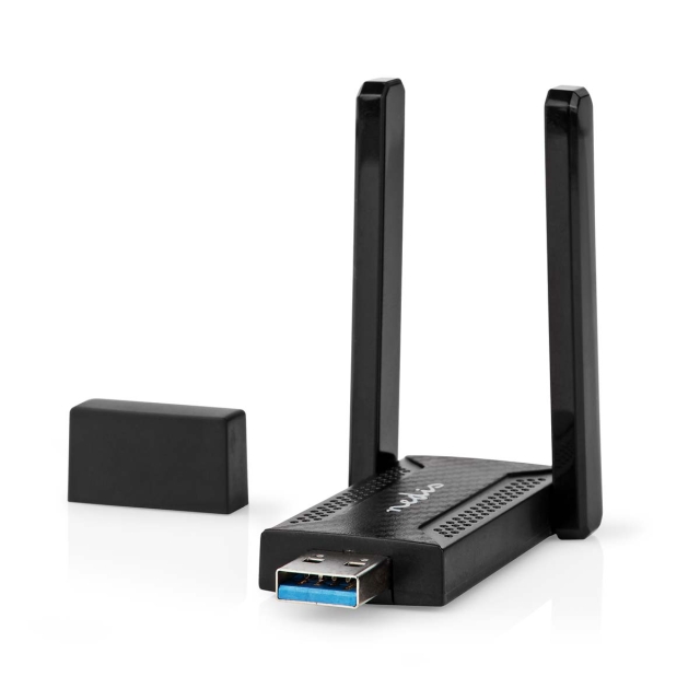 Nedis Netwerk-Dongel | Wi-Fi | AC1200 | 2.4/5 GHz (Dual Band) | USB3.0 | Wi-Fi-snelheid totaal: 1200 Mbps | Windows 10 / Windows 11 / Windows 8