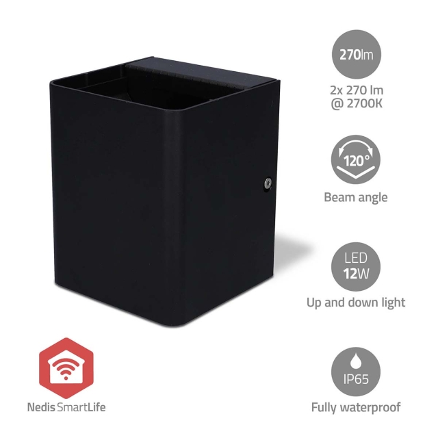 Nedis Smartlife Buitenlamp | 2 x 270 lm | Zigbee 3.0 | 12 + 4 W | RGB / Warm Wit | 2700 K | Aluminium | Android™ / IOS