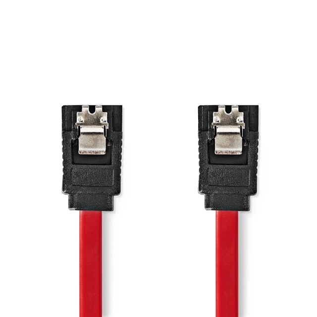 Nedis SATA Kabel | 3 Gbps | SATA 7-Pins Female | SATA 7-Pins Female | Vernikkeld | 0.50 m | Plat | PVC | Rood | Doos