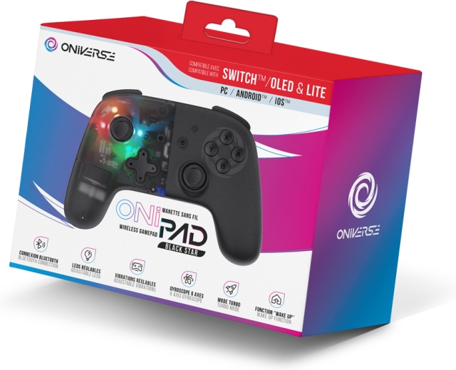 Oniverse OniPad Blackstar trådlös spelkontroll, svart, Switch