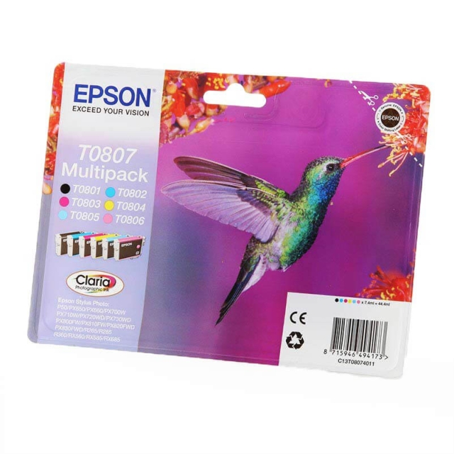 Epson Ink C13T08074011 T0807 Multipack Hummingbird