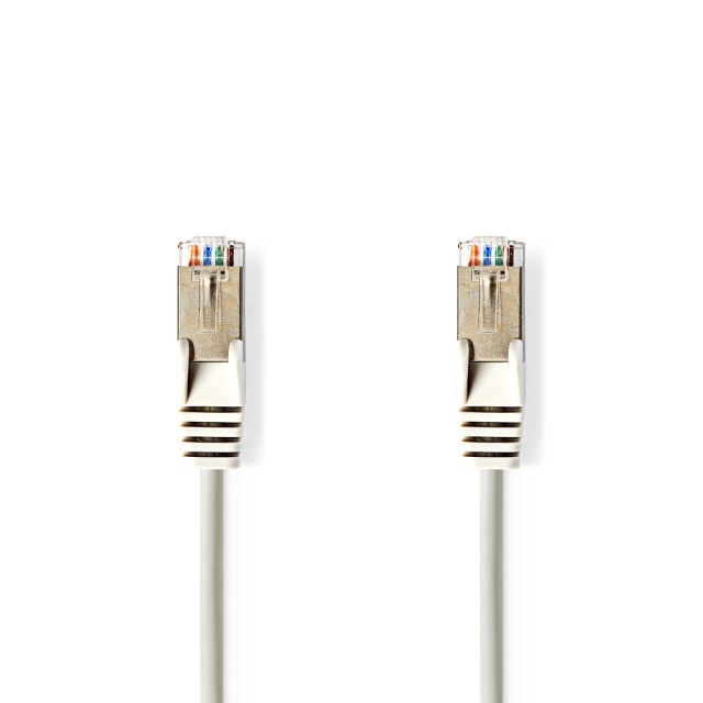 Nedis CAT5e Netwerkkabel | SF/UTP | RJ45 Male | RJ45 Male | 1.50 m | Rond | PVC | Grijs | Label