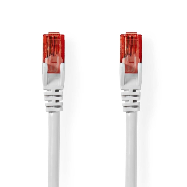 Nedis CAT6 Netwerkkabel | RJ45 Male | RJ45 Male | U/UTP | 3.00 m | Rond | PVC | Wit | Label