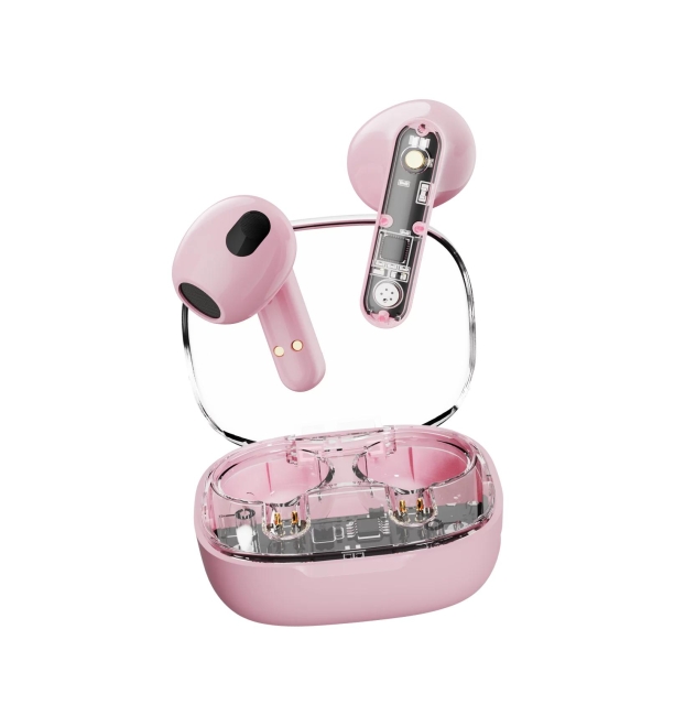 Streetz T150 TWS earphones, Transparent Pink