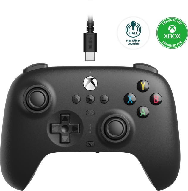 8BitDo Ultimate Wired Controller - Hall Edition trådlös spelkontroll, svart, Xbox / PC