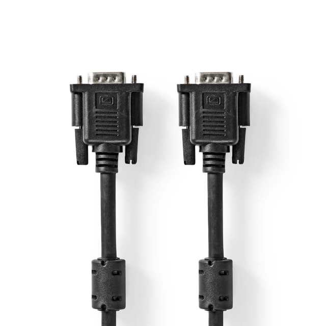 Nedis VGA-Kabel | VGA Male | VGA Male | Vernikkeld | Maximale resolutie: 1280x768 | 10.0 m | Rond | ABS | Zwart | Label