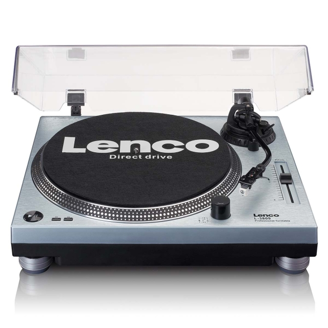 Lenco L-3809ME Direct drive platenspeler met USB / PC Codering Metallic blauw