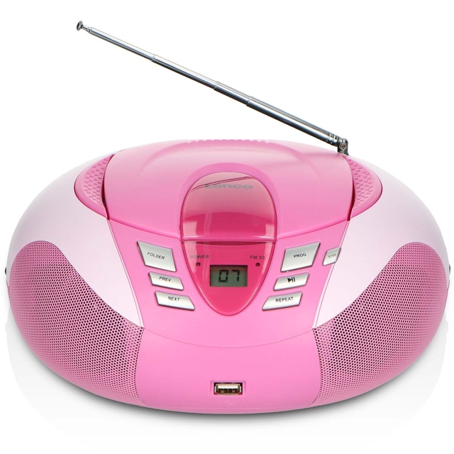 Lenco Draagbare FM-radio CD- en USB-speler Roze