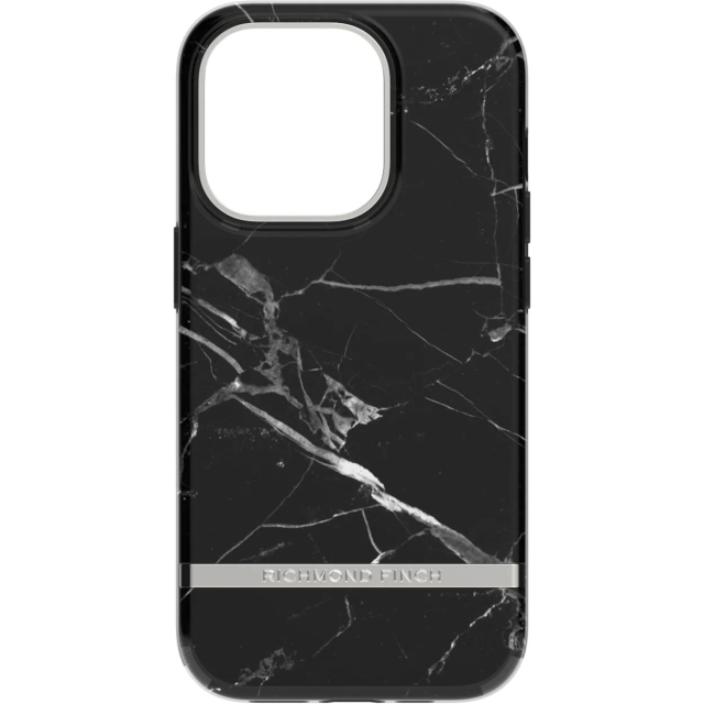 Richmond & Finch iPhone 14 Pro hoesje, zwart marmer
