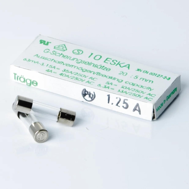 Nordic Quality Glas säkring - slow, 1,25A