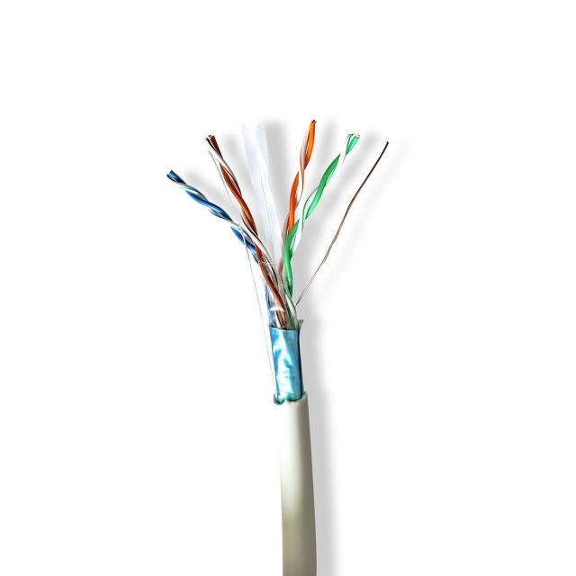 Nedis Netwerk Kabel Rol | CAT6 | Stranded | F/UTP | Koper | 305.0 m | Binnenshuis | Rond | LSZH | Grijs | Trekdoos