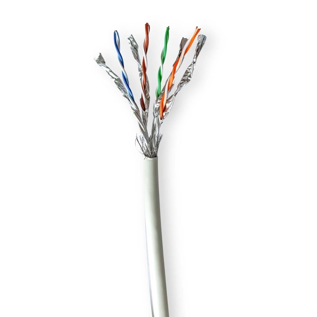 Nedis Netwerk Kabel Rol | CAT7 | Solid | S/FTP | Koper | 305.0 m | Binnenshuis | Rond | LSZH | Grijs | Trekdoos