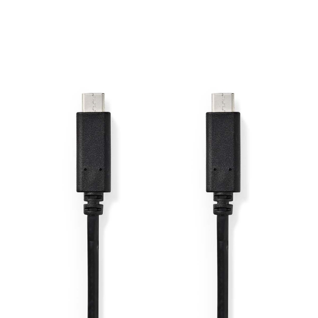 Nedis USB-Kabel | USB 3.2 Gen 1 | USB-C™ Male | USB-C™ Male | 60 W | 4K@60Hz | 5 Gbps | Vernikkeld | 1.00 m | Rond | PVC | Zwart | Doos
