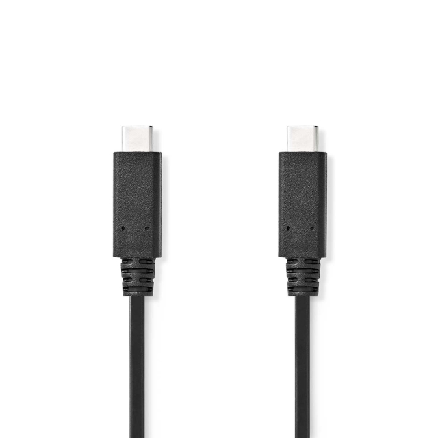 Nedis USB-Kabel | USB 3.2 Gen 2 | USB-C™ Male | USB-C™ Male | 240 W | 8K@30Hz | 20 Gbps | Vernikkeld | 1.00 m | Rond | PVC | Zwart | Label
