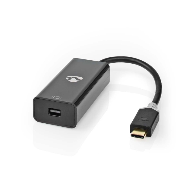 Nedis USB-C™ Adapter | USB 3.2 Gen 1 | USB-C™ Male | Mini DisplayPort Female | 0.20 m | Rond | Verguld | PVC | Antraciet | Window Box