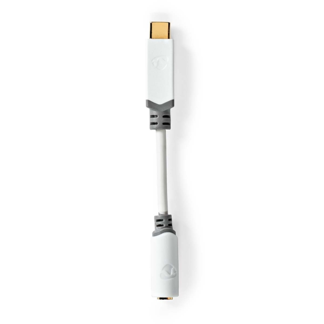 Nedis USB-C™ Adapter | USB 2.0 | USB-C™ Male | 3,5 mm Female | 0.10 m | Rond | Verguld | PVC | Wit | Doos