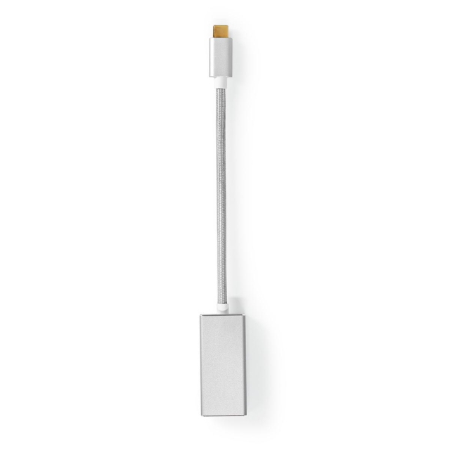 Nedis USB-C™ Adapter | USB 3.2 Gen 1 | USB-C™ Male | DisplayPort Female | 0.20 m | Rond | Verguld | Gevlochten / Nylon | Zilver | Cover Window Box