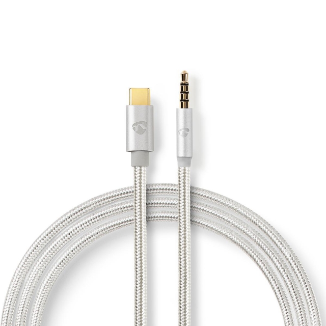 Nedis USB-C™ Adapter | USB 2.0 | USB-C™ Male | 3,5 mm Male | 1.00 m | Rond | Verguld | Gevlochten / Nylon | Aluminium | Cover Window Box