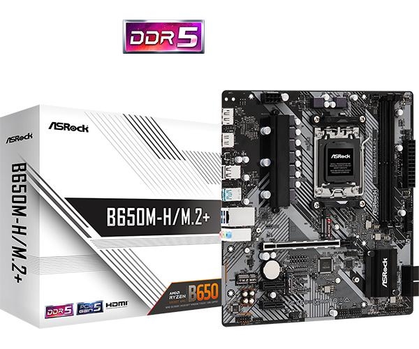 ASRock B650M-H/M.2+ Motherboard Micro ATX AM5 Socket DDR5