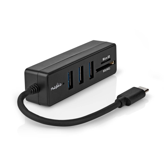 Nedis USB-Hub | 1x USB-C™ | 3x USB A Female | 5-Poorts poort(en) | USB 3.2 Gen 1 | USB Gevoed | 5 Gbps | SD & MicroSD