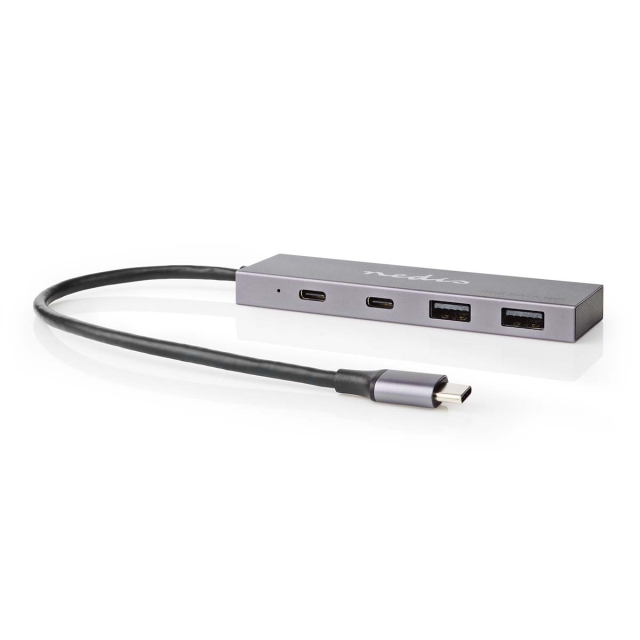 Nedis USB-Hub | 1x USB-C™ 3.2 Gen 2 Male | 2x USB-A 3.2 Gen 2 Female / 2x USB-C™ 3.2 Gen 2 Female | 4-Poorts poort(en) | USB 3.2 Gen 2 | USB Gevoed | 10 Gbps
