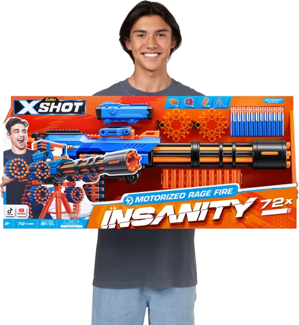 X-Shot Insanity Gemotoriseerd Rage Fire Gatlin Pistool met statief - schuimpistool
