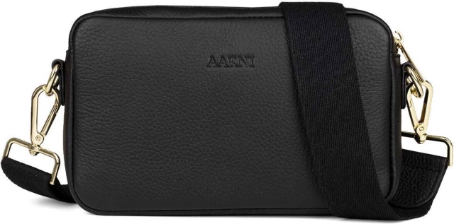 Aarni Crossbody Tas, zwart, gouden rits