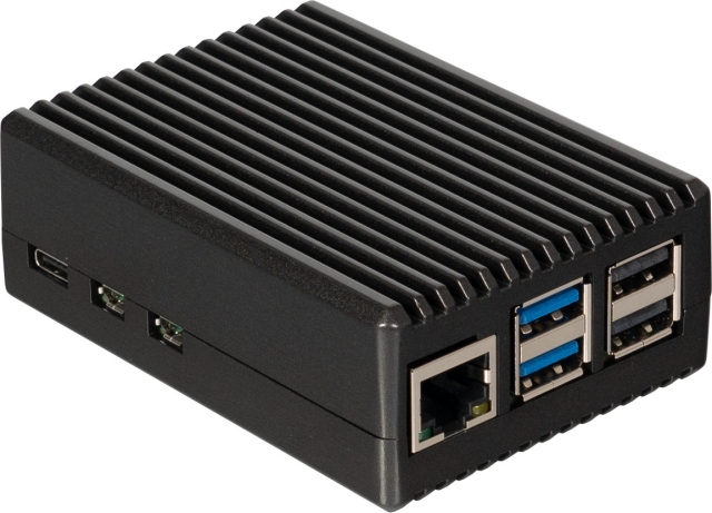 Raspberry Pi aluminium behuizing met koellichaam, Raspberry Pi 5 B, zwart