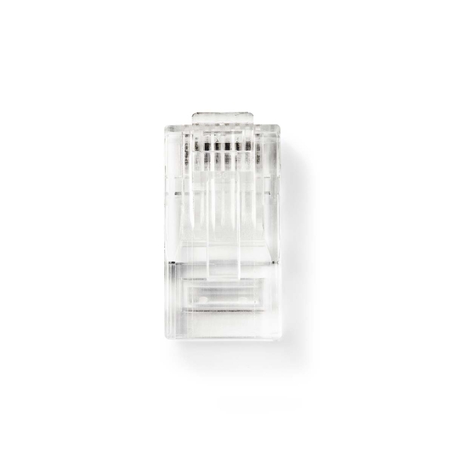 Nedis RJ45-Connector | Male | Stranded UTP CAT5 | Recht | Verguld | 10 Stuks | Polycarbonate | Transparant | Doos