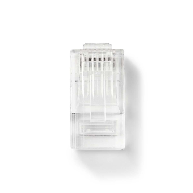 Nedis RJ45-Connector | RJ45 Pass Through | Solid UTP CAT5e | Recht | Verguld | 10 Stuks | Polycarbonate | Transparant | Doos