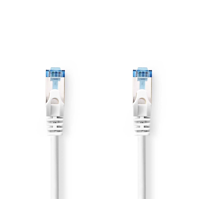 Nedis CAT6a netwerkkabel | S/FTP | RJ45 Male | RJ45 Male | 0.50 m | Snagless | Rond | LSZH | Wit | Label