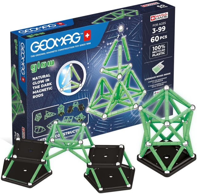 Geomag Glow Gerecycled magnetisch bouwset, 60-delig