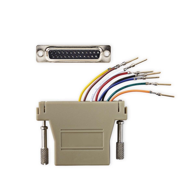 Nedis Seriële Adapter | Adapter | D-SUB 25-Pins Female | RJ45 Female | Vernikkeld | ABS | Ivoor | Doos