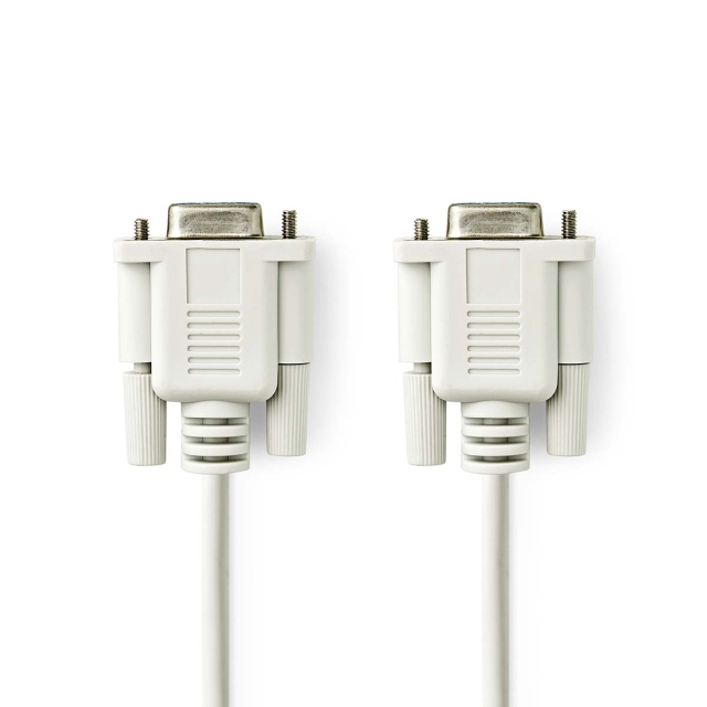 Nedis Nullmodemkabel | D-SUB 9-Pins Female | D-SUB 9-Pins Female | Vernikkeld | 2.00 m | Rond | PVC | Ivoor | Label