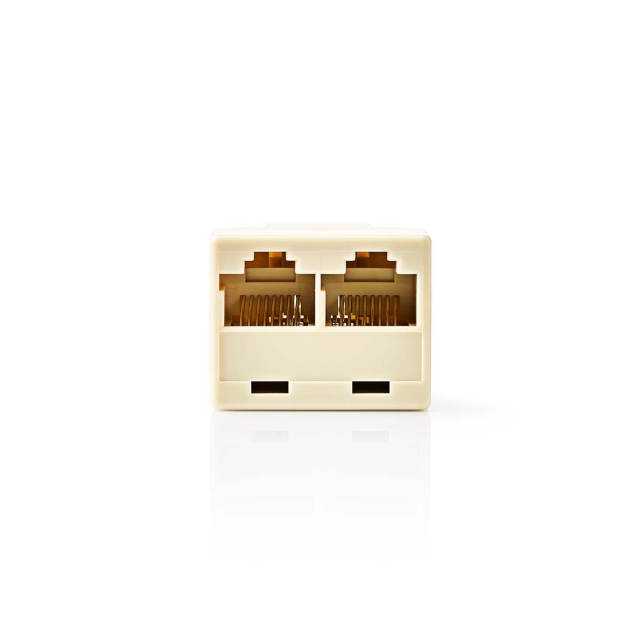 Nedis Telecom-Netwerksplitter | RJ45 Female | 2x RJ45 Female | Verguld | Ivoor | PVC | Doos