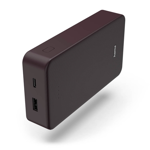 Hama Powerbank Colour 20 20000mAh USB-C+USB-A Plommon